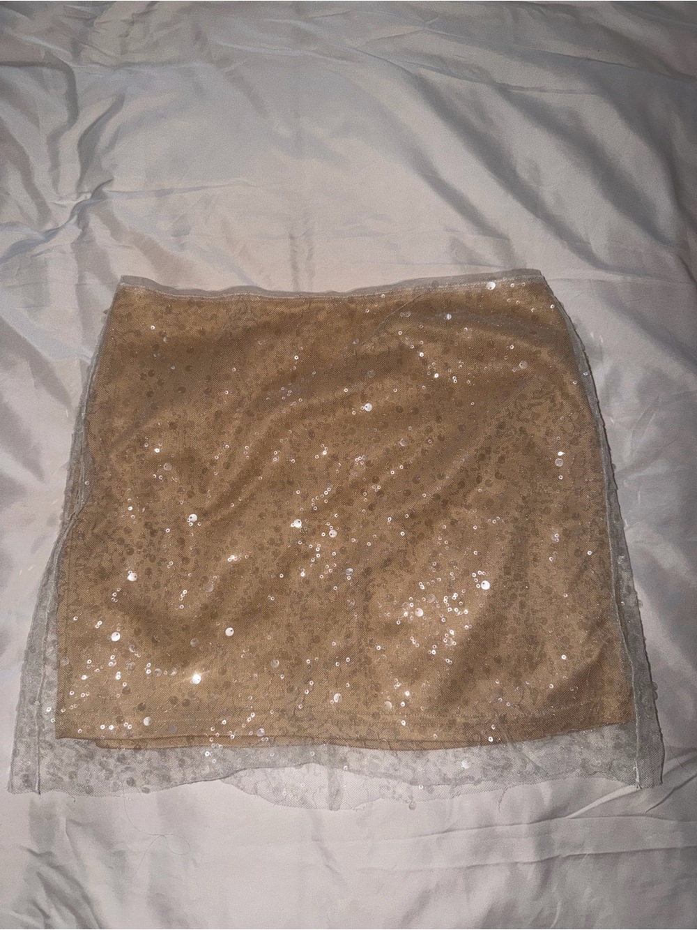 Lucy Paris Sequin Mini Skirt in Champagne